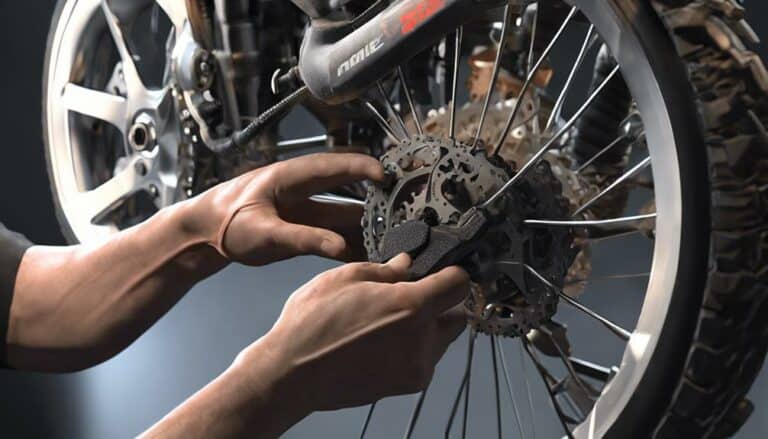 inspecting dirt bike brakes