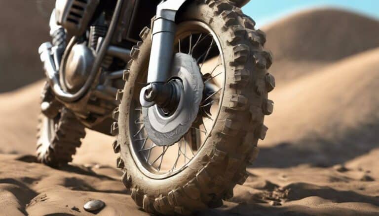 inspecting dirt bike tires