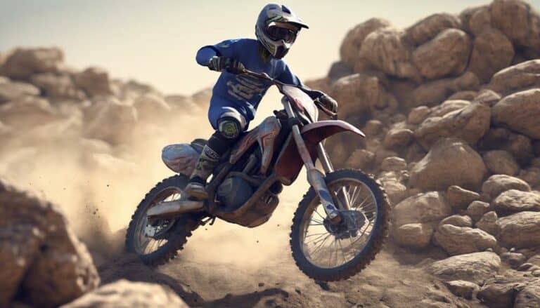 riding motocross on rough terrain